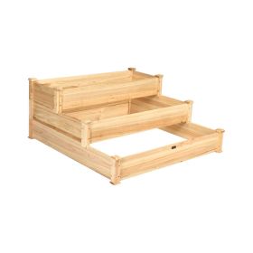 3 Tier Elevated Wooden Vegetable Garden Bed