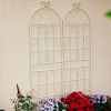 2 Pack Metal Garden Trellis 71" x 19.7" Rustproof Trellis for Climbing Plants Outdoor Flower Support Cream White