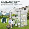 Walk-in Greenhouse with 4 Tiers 8 Shelves PVC Cover Roll-up Zippered Door