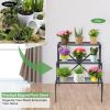 2-Tier Stair Style Metal Plant Stand for Indoor and Outdoor