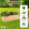 Folding Wooden Raised Garden Bed with Removable Bottom for Herbs Fruits Flowers