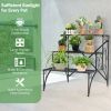 2-Tier Stair Style Metal Plant Stand for Indoor and Outdoor