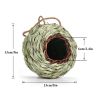 Charming Decorative Hummingbird House Hand-woven Hung Straw Nest Natural Grass Hung Bird for Garden Patio Lawn Office Indoor