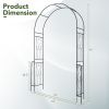 7.9 Feet Metal Garden Arch Backdrop Stand with Fence for Climbing Plants