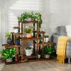 6-Tier Flower Wood Stand Plant Display Rack Storage Shelf