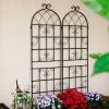 2 Pack Metal Garden Trellis 71" x 19.7" Rustproof Trellis for Climbing Plants Outdoor Flower Support Black