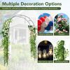 7.9 Feet Metal Garden Arch Backdrop Stand with Fence for Climbing Plants