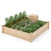 49" x 49" x 10" Raised Garden Bed with Compost Bin and Open-ended Bottom