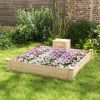 49" x 49" x 10" Raised Garden Bed with Compost Bin and Open-ended Bottom