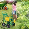 Garden Water Hose Reel Cart with 4 Wheels and Non-slip Grip