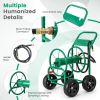 Garden Water Hose Reel Cart with 4 Wheels and Non-slip Grip