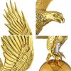 Flagpole 14" Eagle Topper Gold Finial Ornament for 20/25/30Ft Telescopic Pole Yard Outdoor