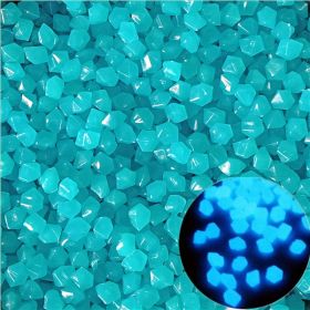 500pcs/bag Luminous Stones Glow In The Dark Pebbles, Home Garden Decoration Outdoor Yard Lawn Path Decor, Aquarium Glow Rocks (Color: Blue)