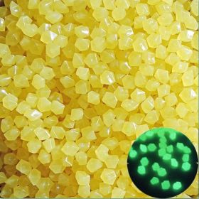 500pcs/bag Luminous Stones Glow In The Dark Pebbles, Home Garden Decoration Outdoor Yard Lawn Path Decor, Aquarium Glow Rocks (Color: Yellow)