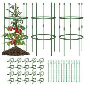 3-Pack Garden Trellis 40"/60" Tall Plant Support Stands with Clips and Ties (size: S)