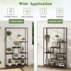 6-Tier Tall Plant Stand 71" Metal Indoor Plant Shelf with 10 Hanging Hooks