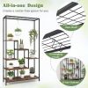 6-Tier Tall Plant Stand 71" Metal Indoor Plant Shelf with 10 Hanging Hooks