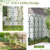 2 Pack 71 x 20 Inches Metal Garden Trellis Rustproof Plant Support for Climbing Plants