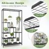 6-Tier Tall Plant Stand 71" Metal Indoor Plant Shelf with 10 Hanging Hooks